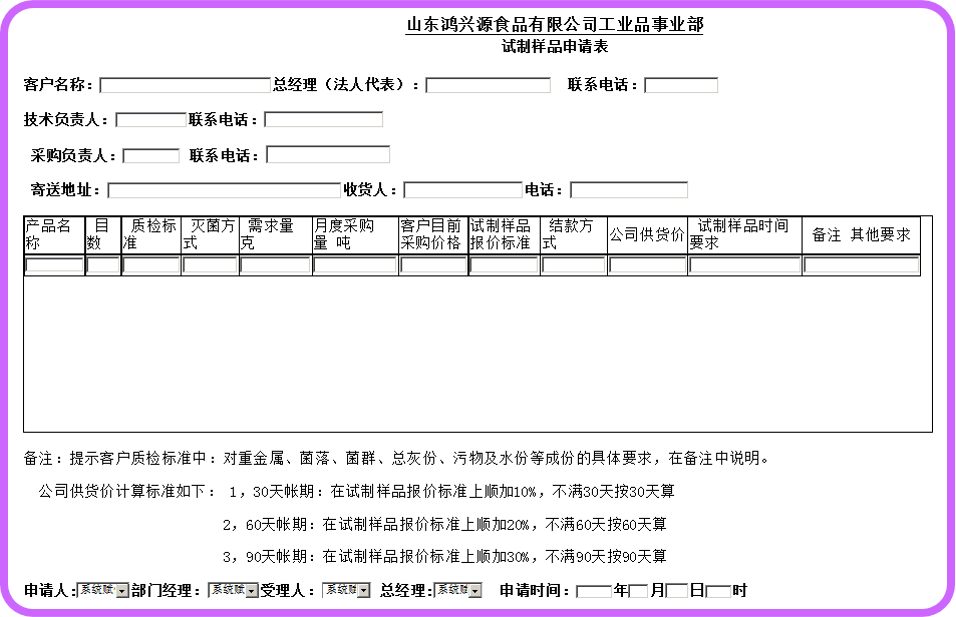 產品管理-OA樣品試制